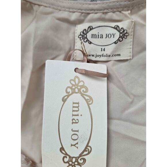 Joyfolie Mia Joy Lauryn Girls 14 NWT Sand Tulle Layered Party Dress Elegant - Picture 5 of 6